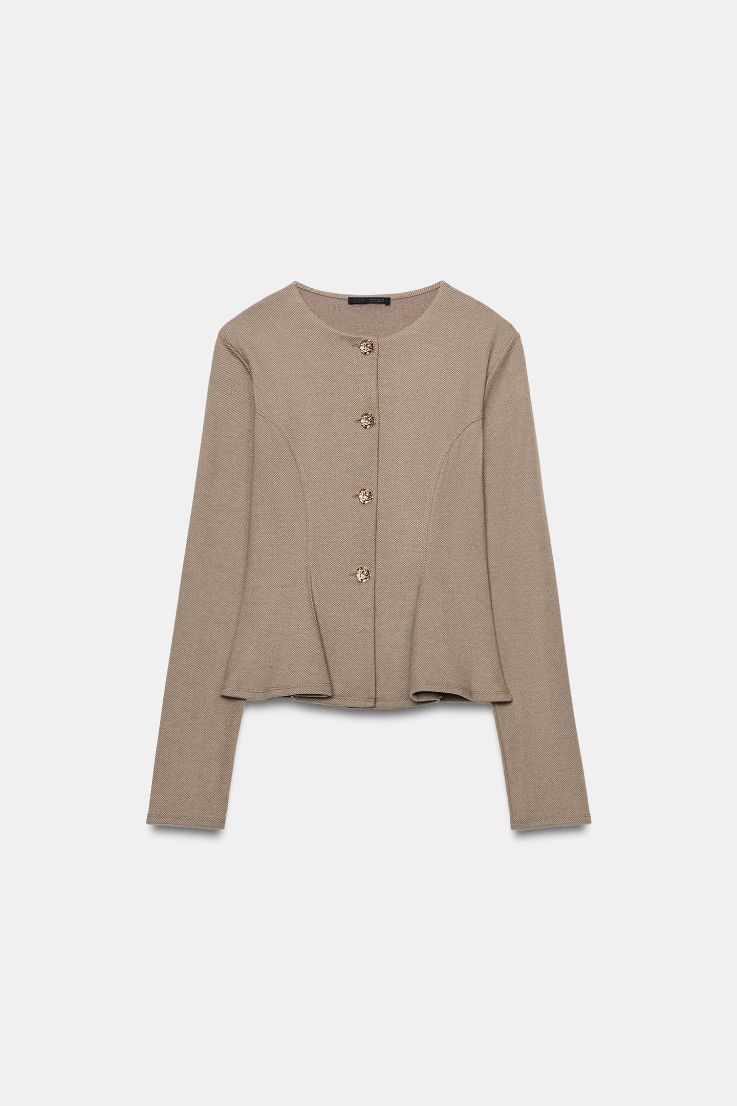 Женский кардиган Zara Soft Button, цвет: Бежевый меланжевый — фото 2