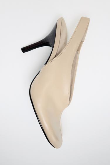 ТУФЛИ-МЮЛИ ИЗ КОЖИ LIMITED EDITION — Небеленый от Zara