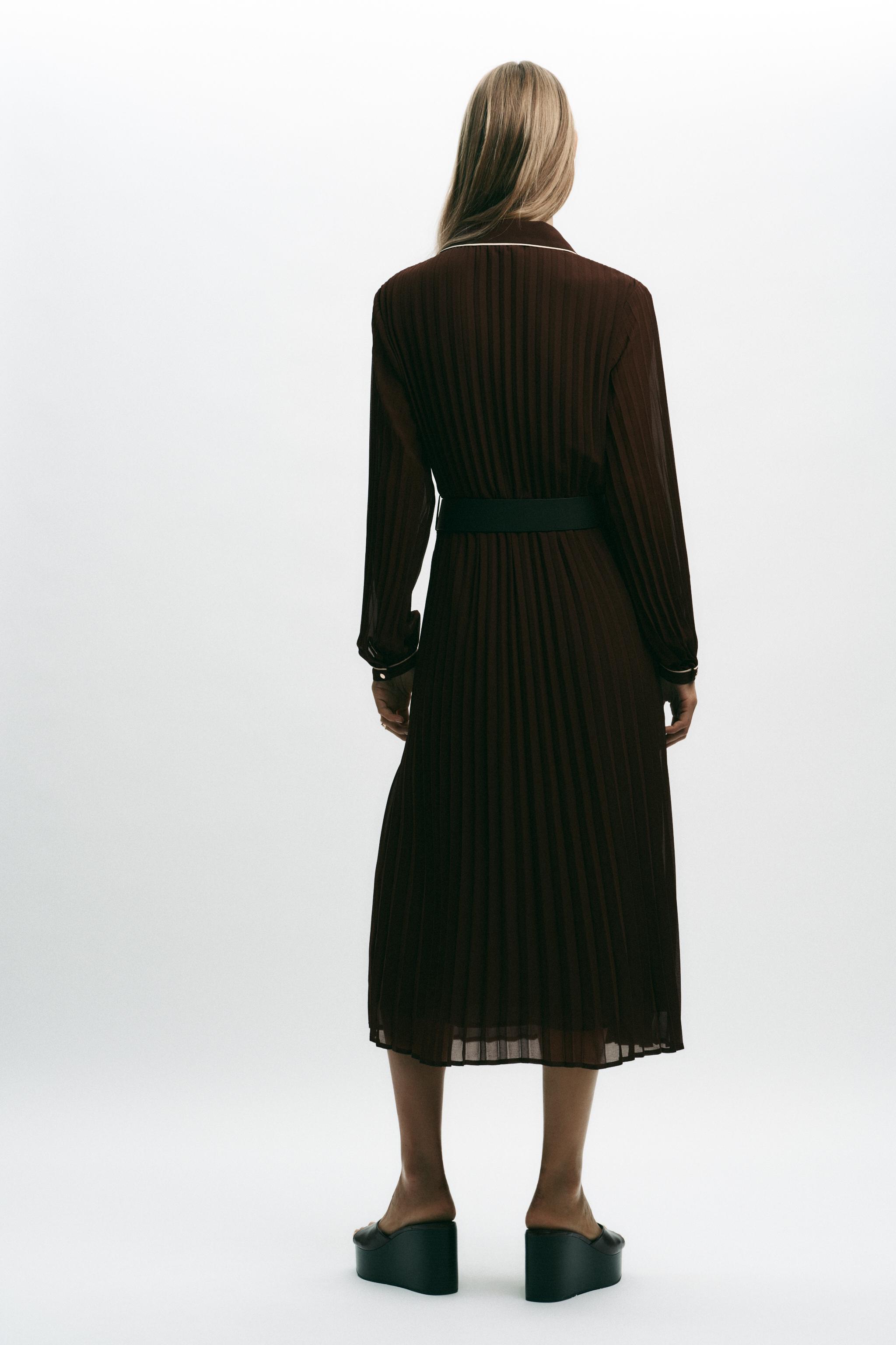 【marron♡ 】L'Or Belted Pleats Dress Amazon.com: 87Origins Women's Fehintola Pleat Dress