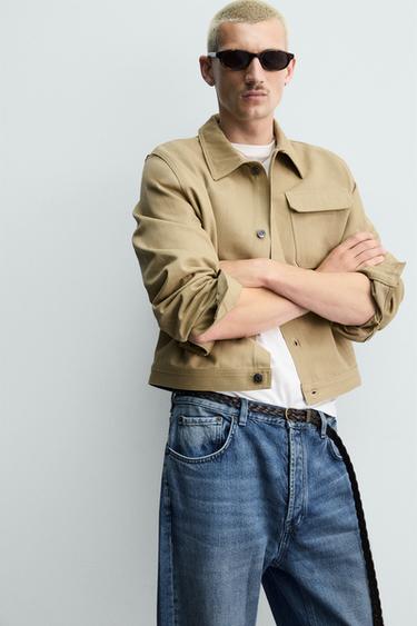 CROPPED FIT OVERSHIRT WITH POCKET - Oil by Zara - Image 4