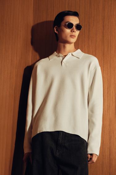 SOFT KNIT POLO SHIRT - Oyster-white by Zara