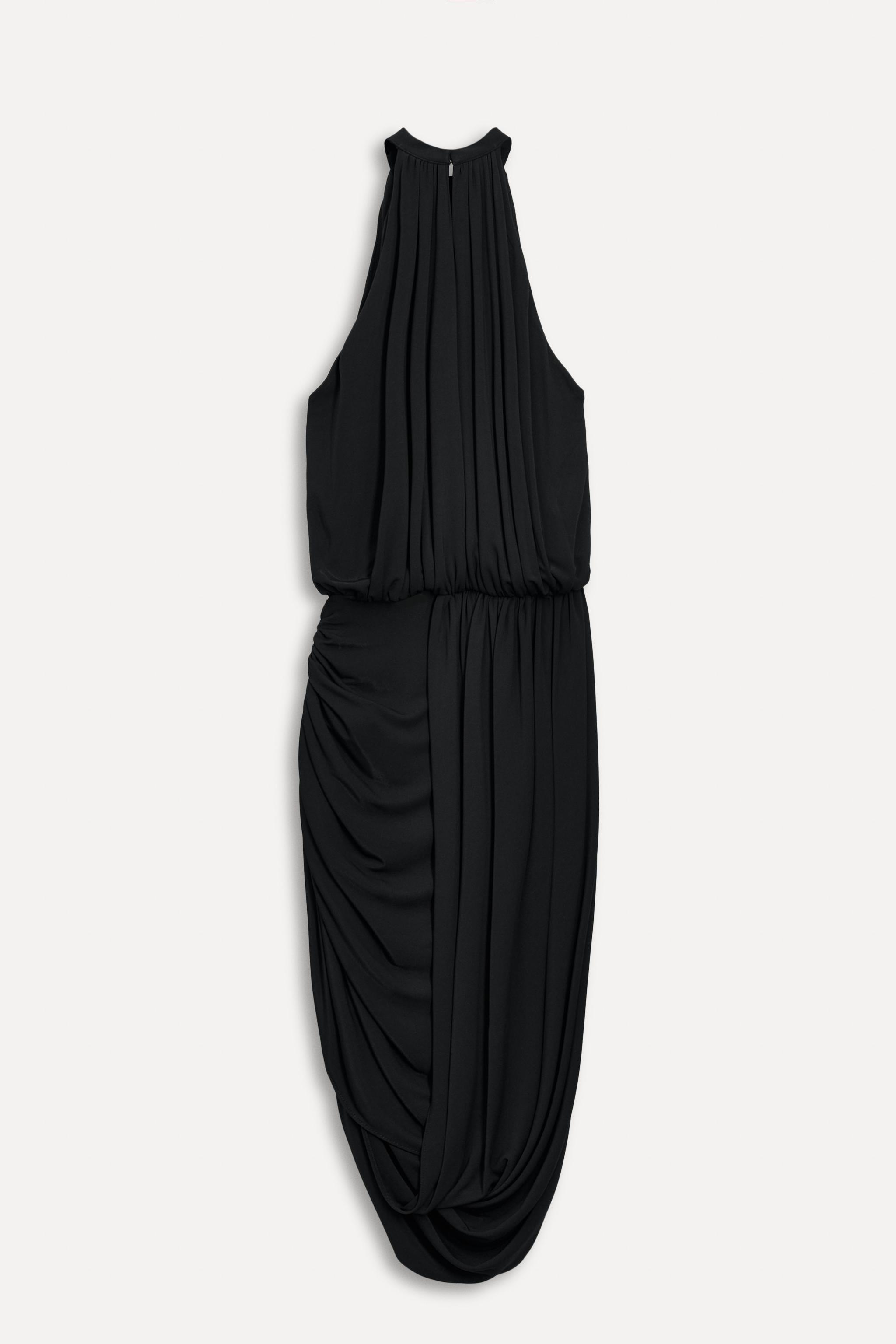 ZARA ギャザー入りホルターネックワンピース 5039/426 ギャザー入りホルターネックワンピース - ブラック | ZARA Japan