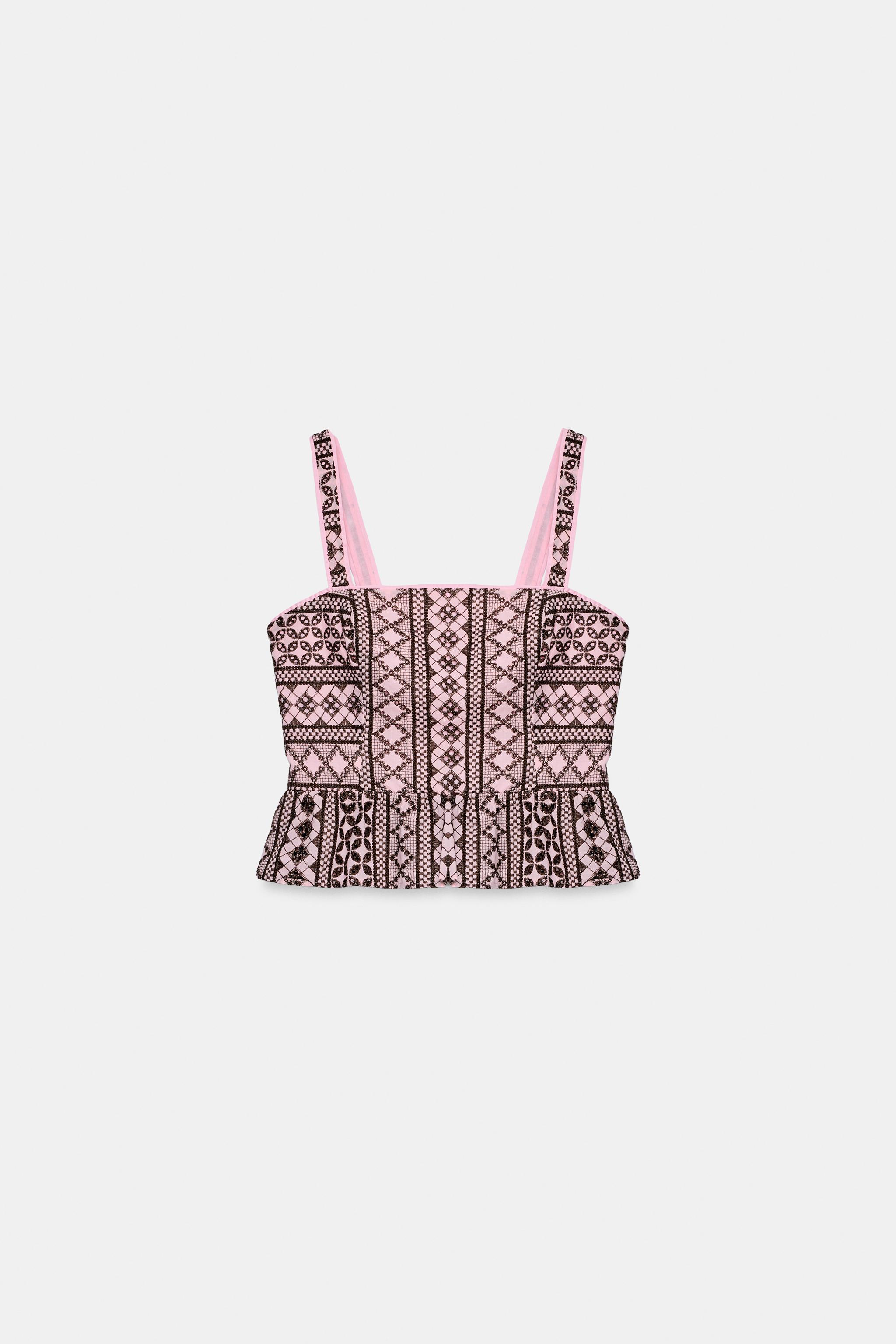 EMBROIDERED EYELET TOP