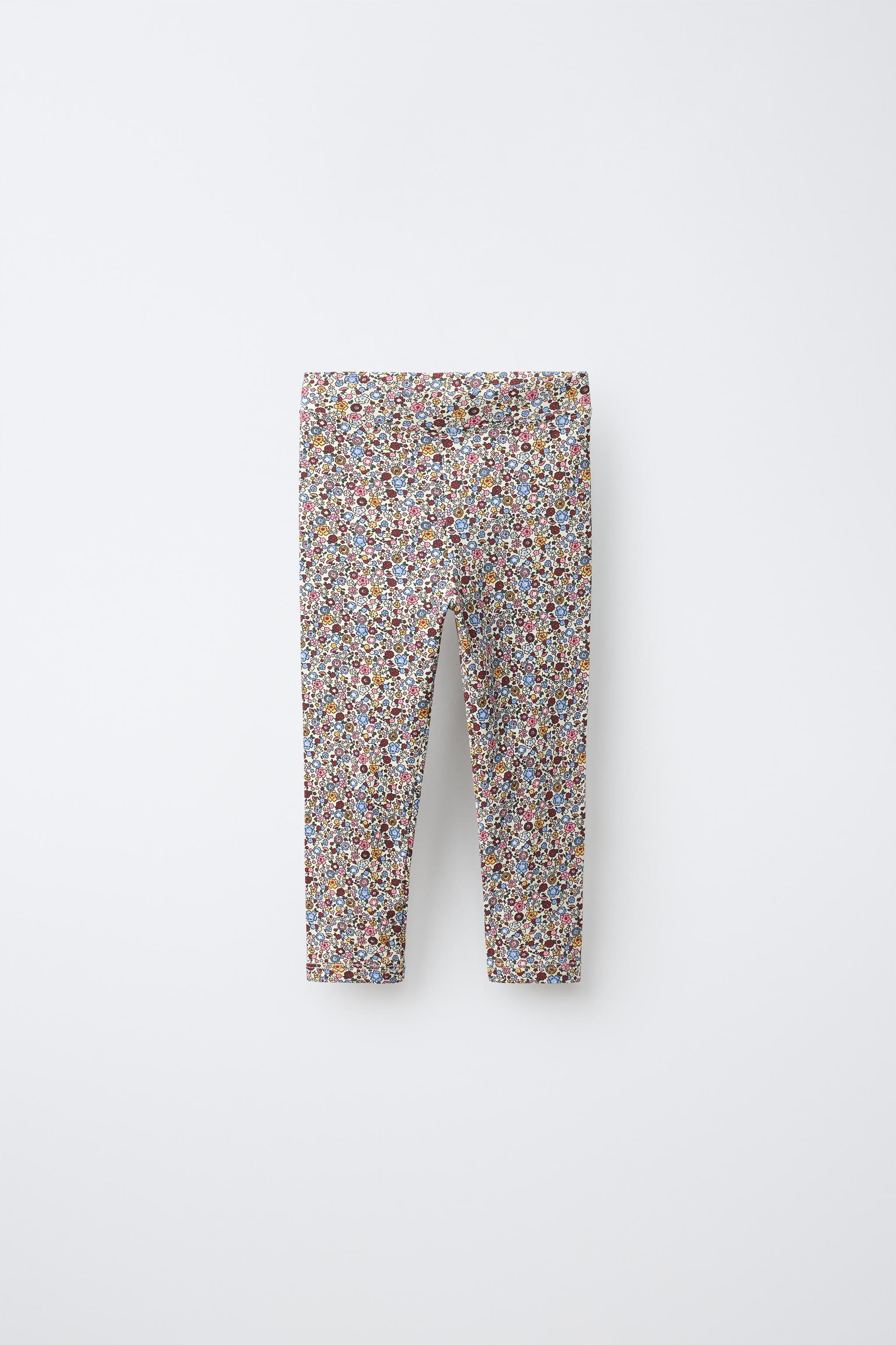 LOT DE DEUX LEGGINGS FLEURI ET UNI