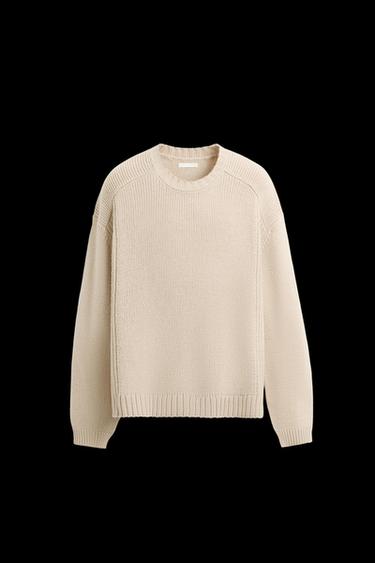 COMBINED TEXTURE SWEATER - Light beige by Zara - Image 0