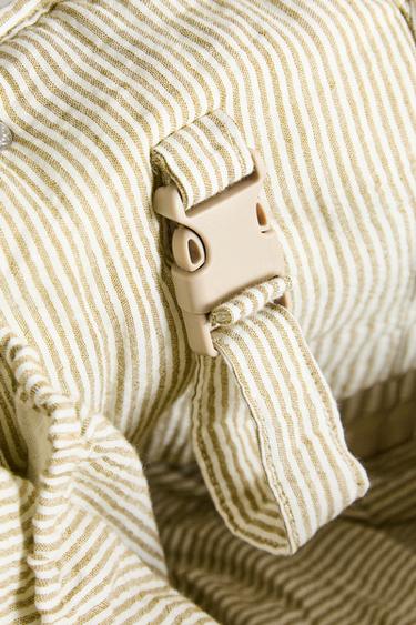 GESTREEPTE MOUSSELINE KRAAMTAS - Groen van Zara