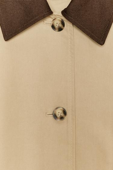 SHORT TRENCH COAT WITH CONTRAST COLLAR - camel by Zara - Image 8