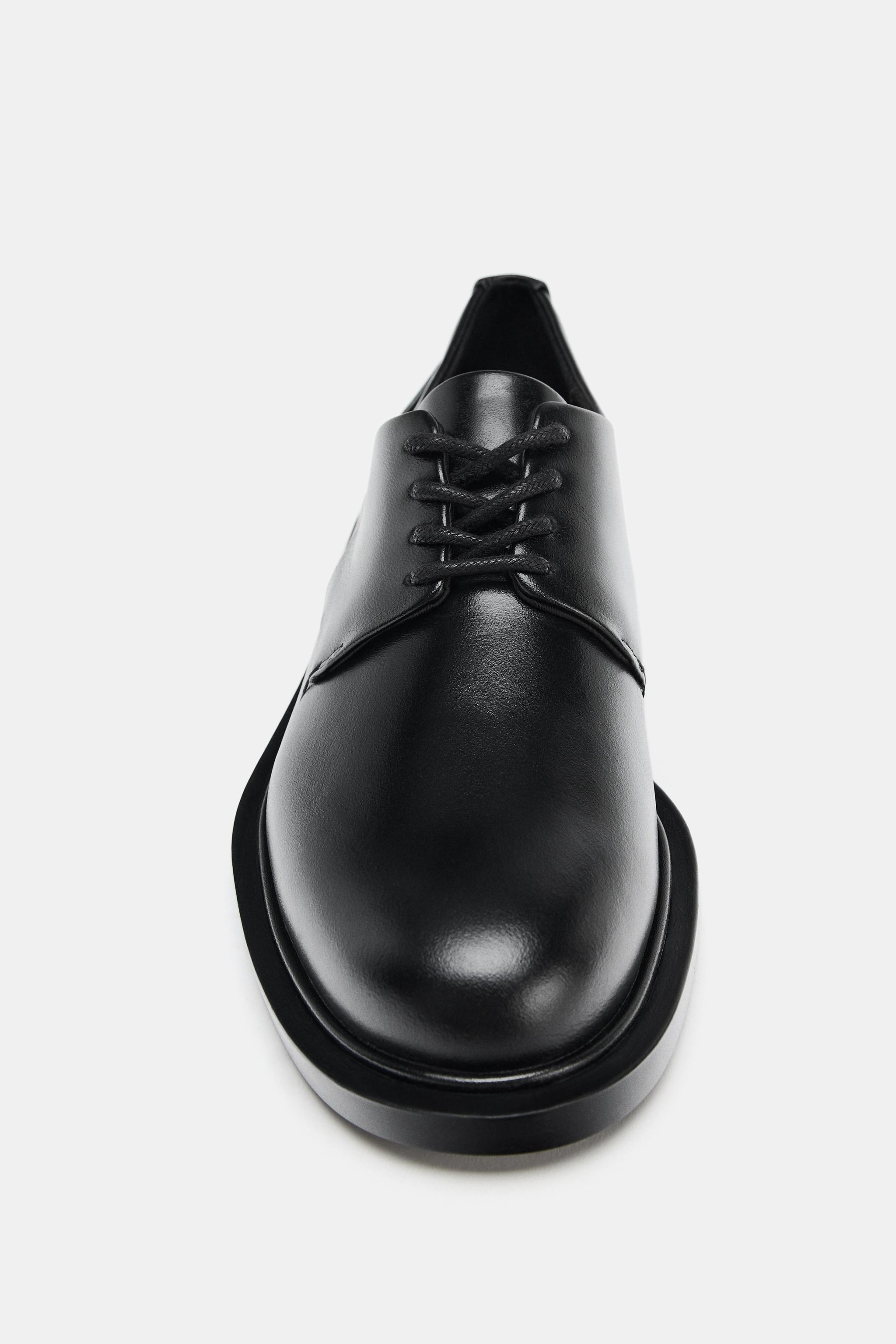 LACE-UP LEATHER DERBY SHOES