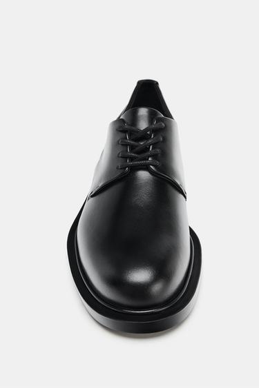 DERBYS EN CUIR À LACETS - Noir de Zara - Image 3