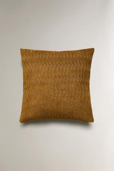 CHENILLE CUSHION COVER - Ochre by Zara - Image 2