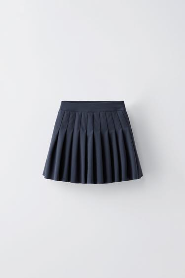 Zara BOX PLEAT SKORT - Navy blue