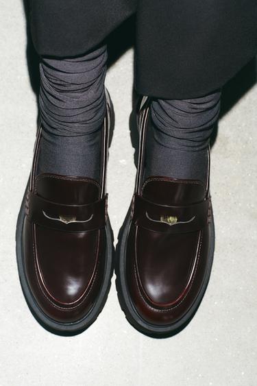 PENNY PLATFORM LOAFERS - Burgundy Red by Zara - Image 1