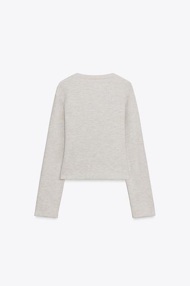 SOFT BUTTON CARDIGAN - Beige marl by Zara - Image 4