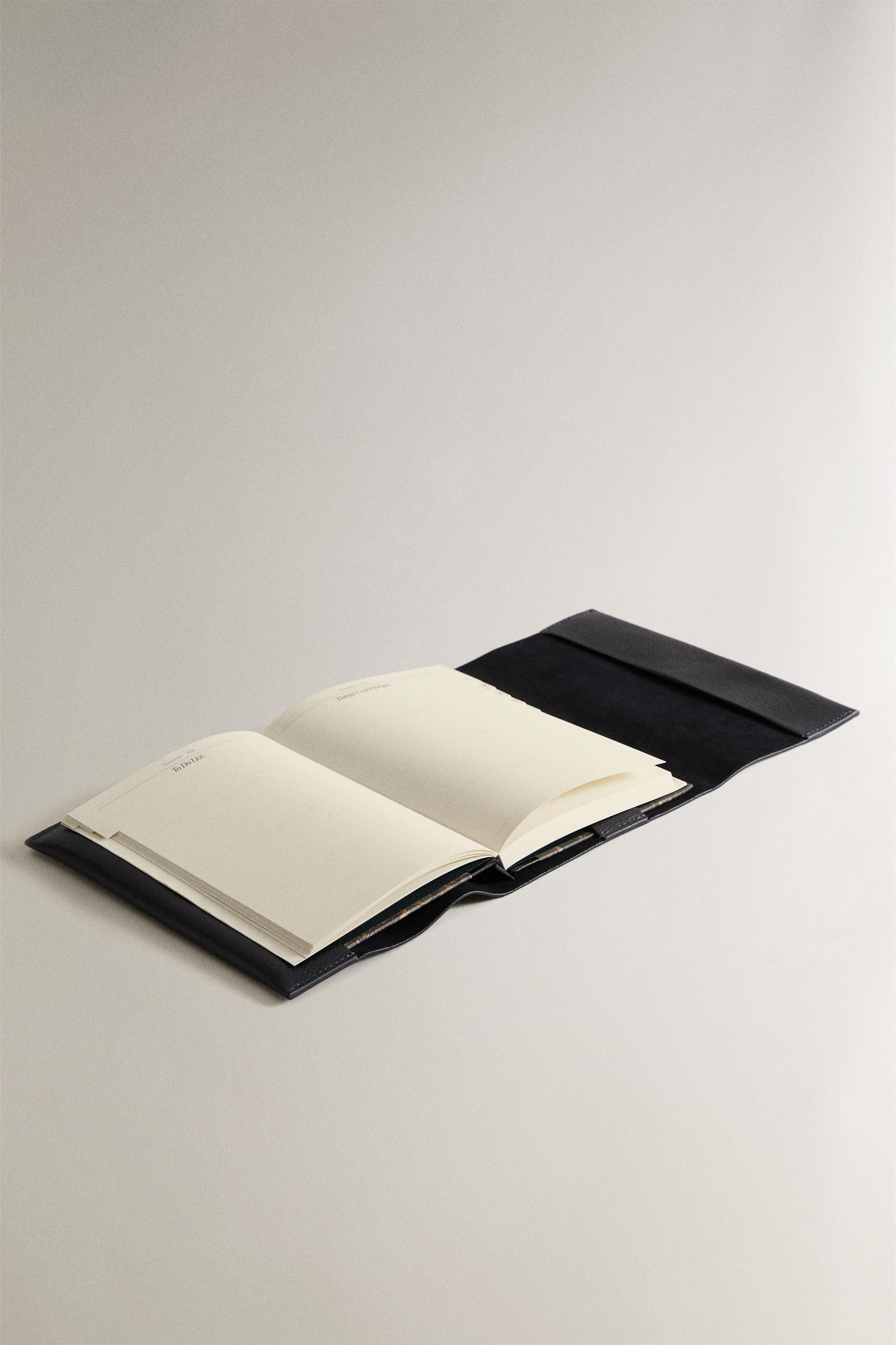 BLUE A5 LEATHER NOTEBOOK COVER
