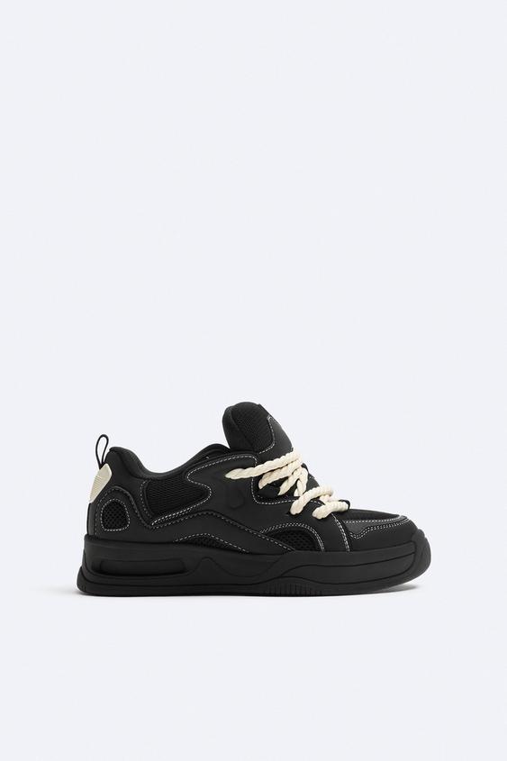 ZAPATILLA SKATE CUERDAS - Negro | ZARA España