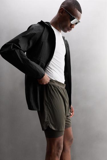 2-IN-1 PERFORATED SHORTS - Dark brown by Zara - Image 4