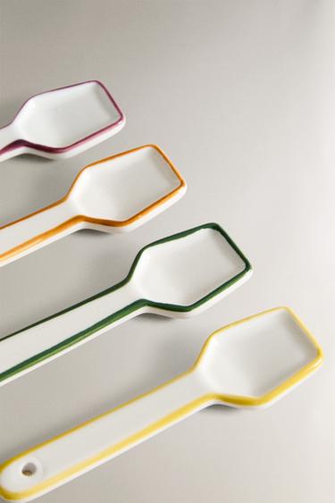 LOT CUILLÈRES À GLACE GRES BORD CONTRASTANT (LOT DE 4) - Blanc de Zara - Image 1