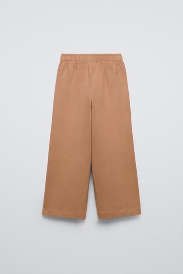 WIDE-LEG TROUSERS - Mid-camel by Zara - Image 1