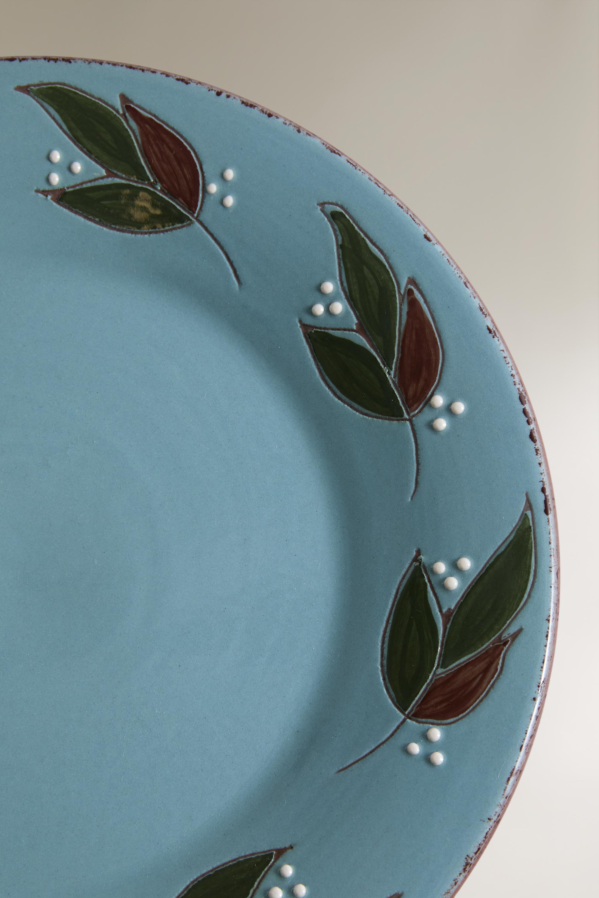 LEAF EARTHENWARE DINNER PLATE