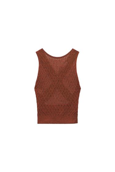 KNIT TOP WITH CRISS-CROSS BACK