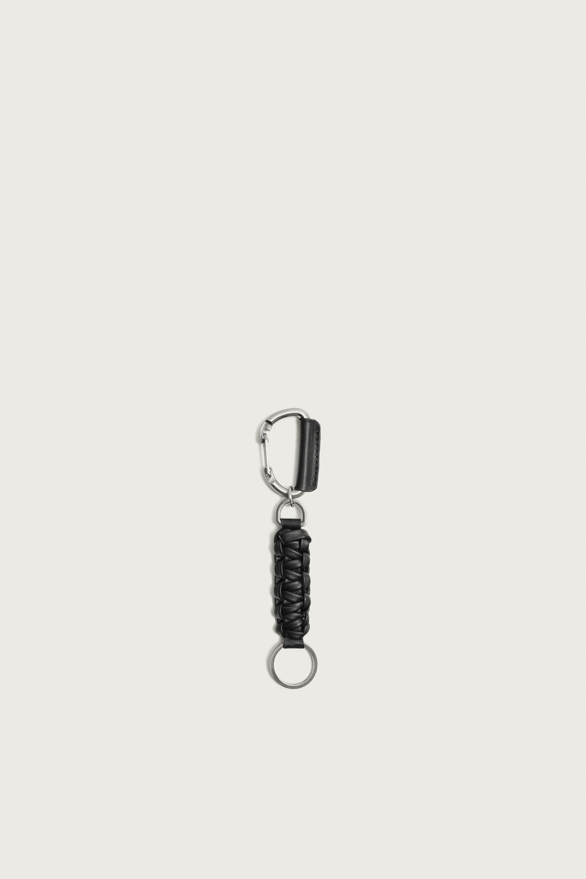 LEATHER KEYCHAIN — Black