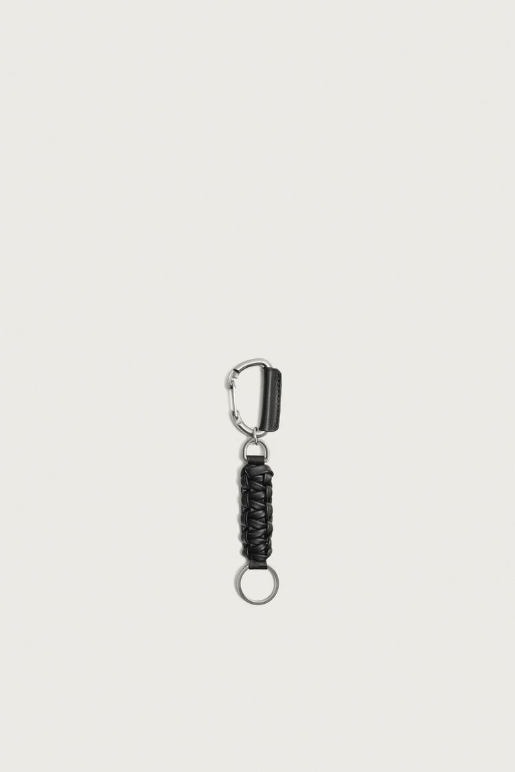 LEATHER KEYCHAIN — Black