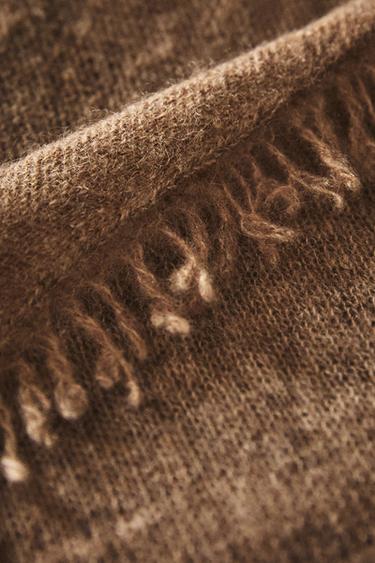 LIGHTWEIGHT CASHMERE THROW - Brown / Taupe by Zara - Image 5