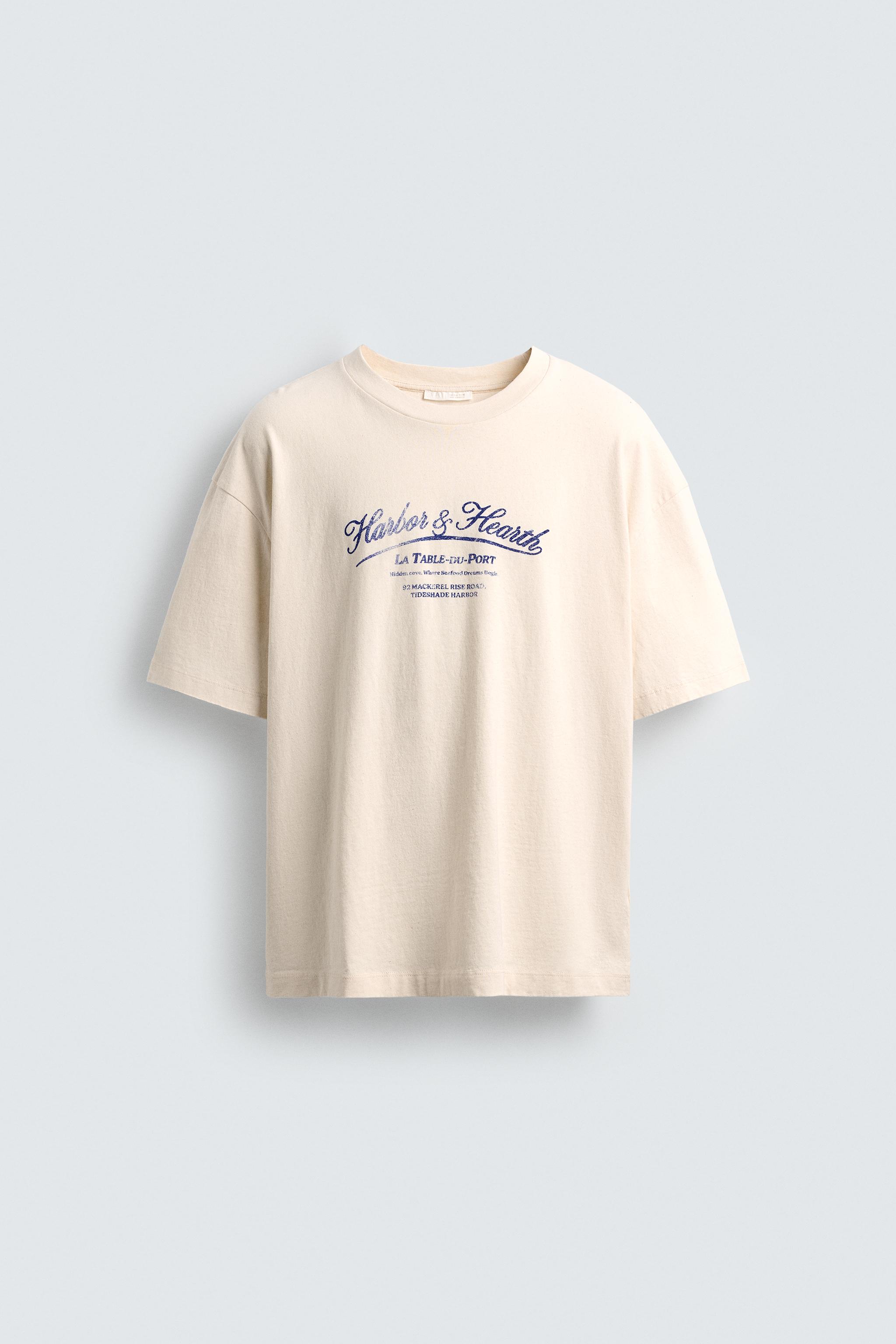 WASHED PRINT T-SHIRT - Oyster-white | ZARA South Africa