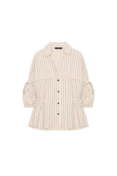 قميص سفاري مخطط - خَام by Zara