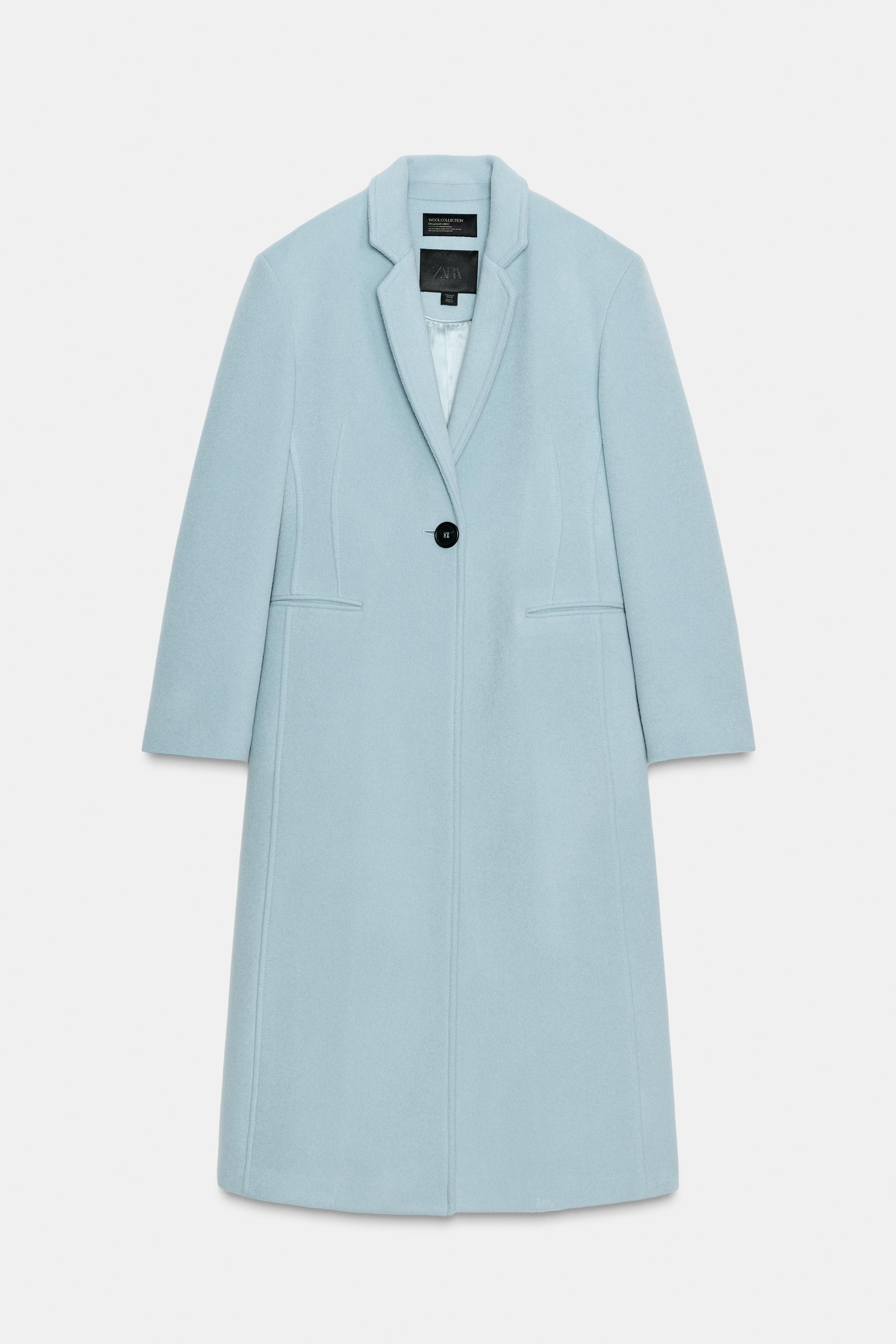TAILLIERTER MANTEL AUS WOLLMISCHGEWEBE ZW COLLECTION Himmelblau
