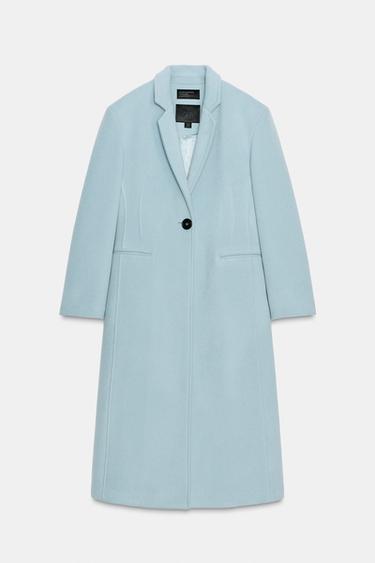 FITTED WOOL BLEND COAT ZW COLLECTION - Sky blue by Zara
