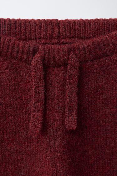 REINDEER KNIT JOGGERS - Burgundy by Zara - Image 2