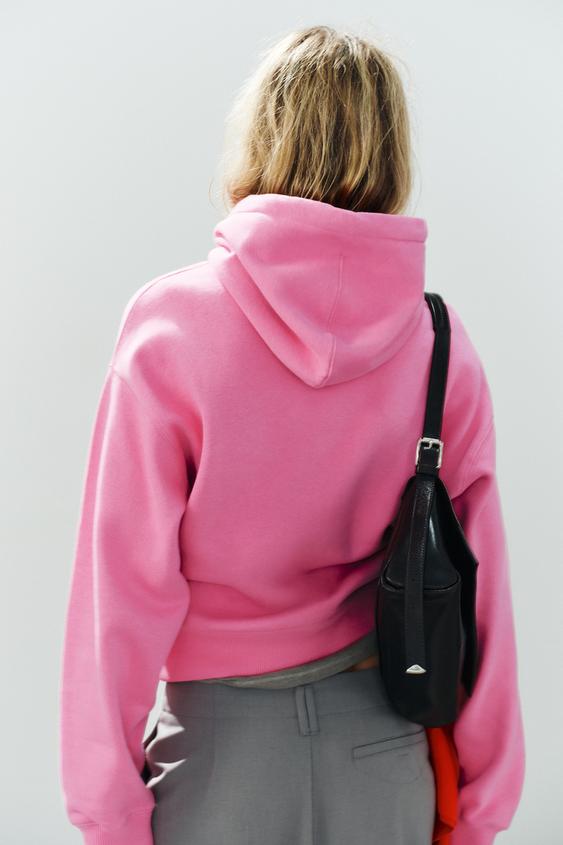 SWEAT À CAPUCHE ET POCHE - Fuchsia de Zara - Image 6