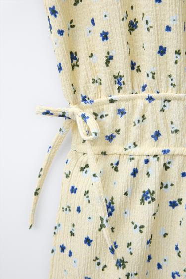 LONG TEXTURED PRINT JUMPSUIT - Yellow by Zara - Image 3