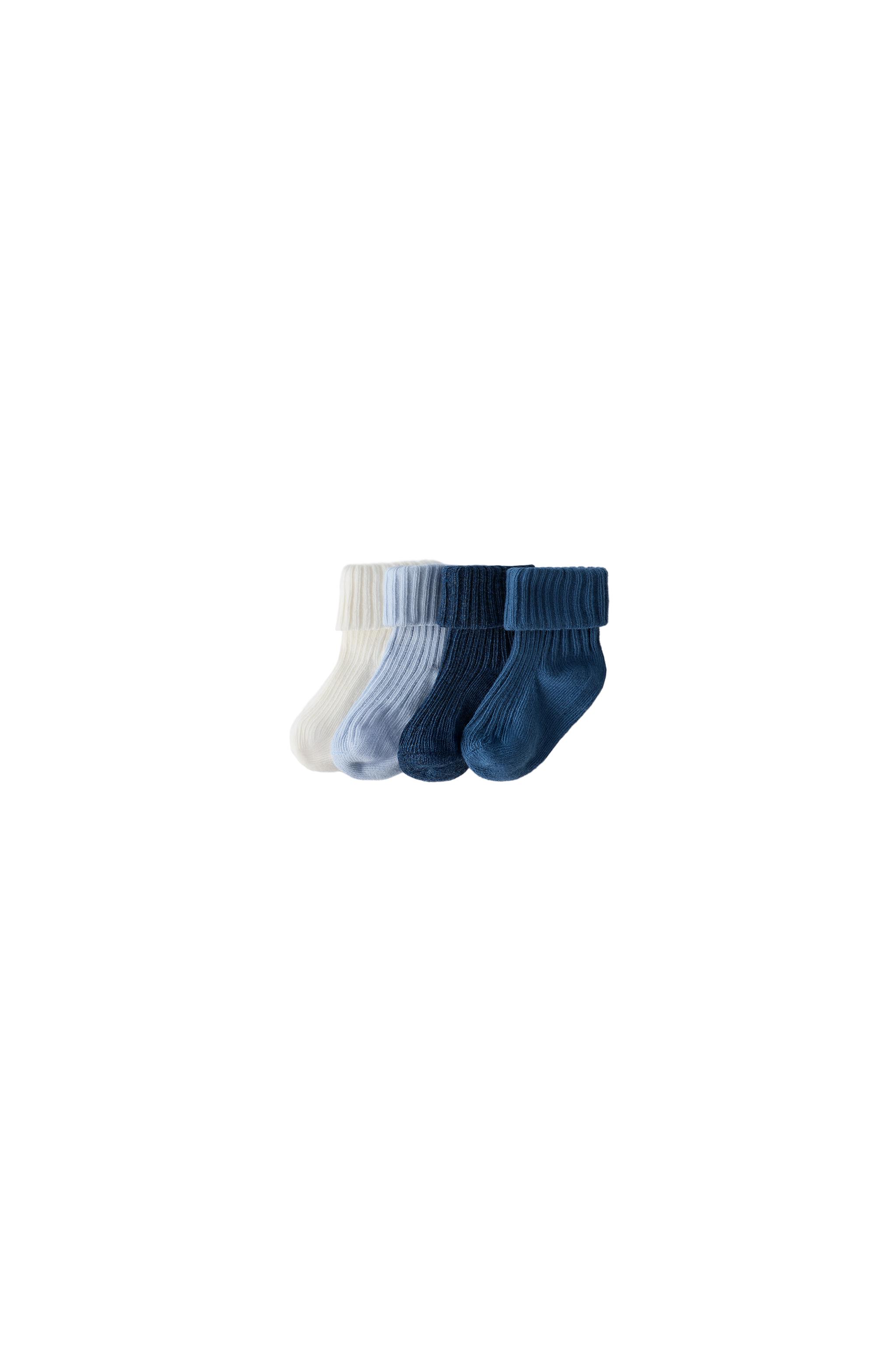 FOUR-PACK OF SOCKS IN VARIOUS COLORS — Mid-blue