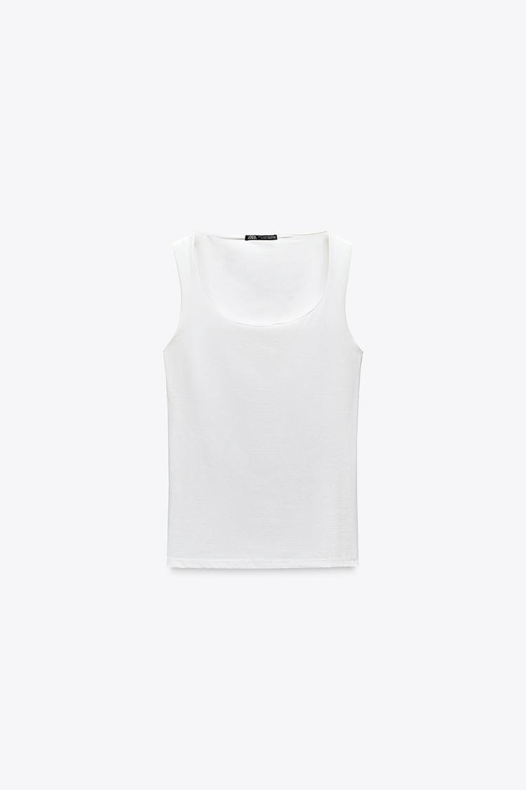 WIDE STRAP POLYAMIDE VEST TOP