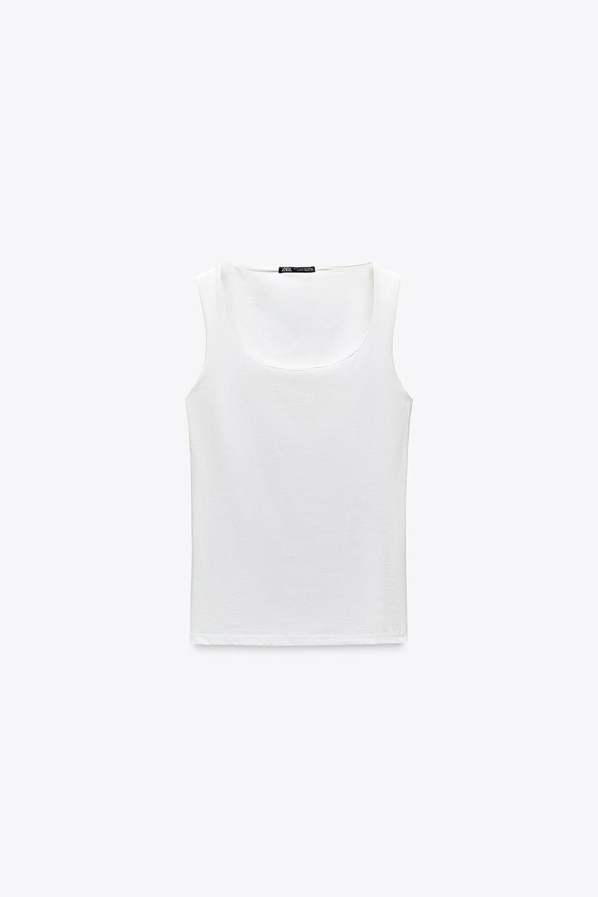 WIDE STRAP POLYAMIDE VEST TOP