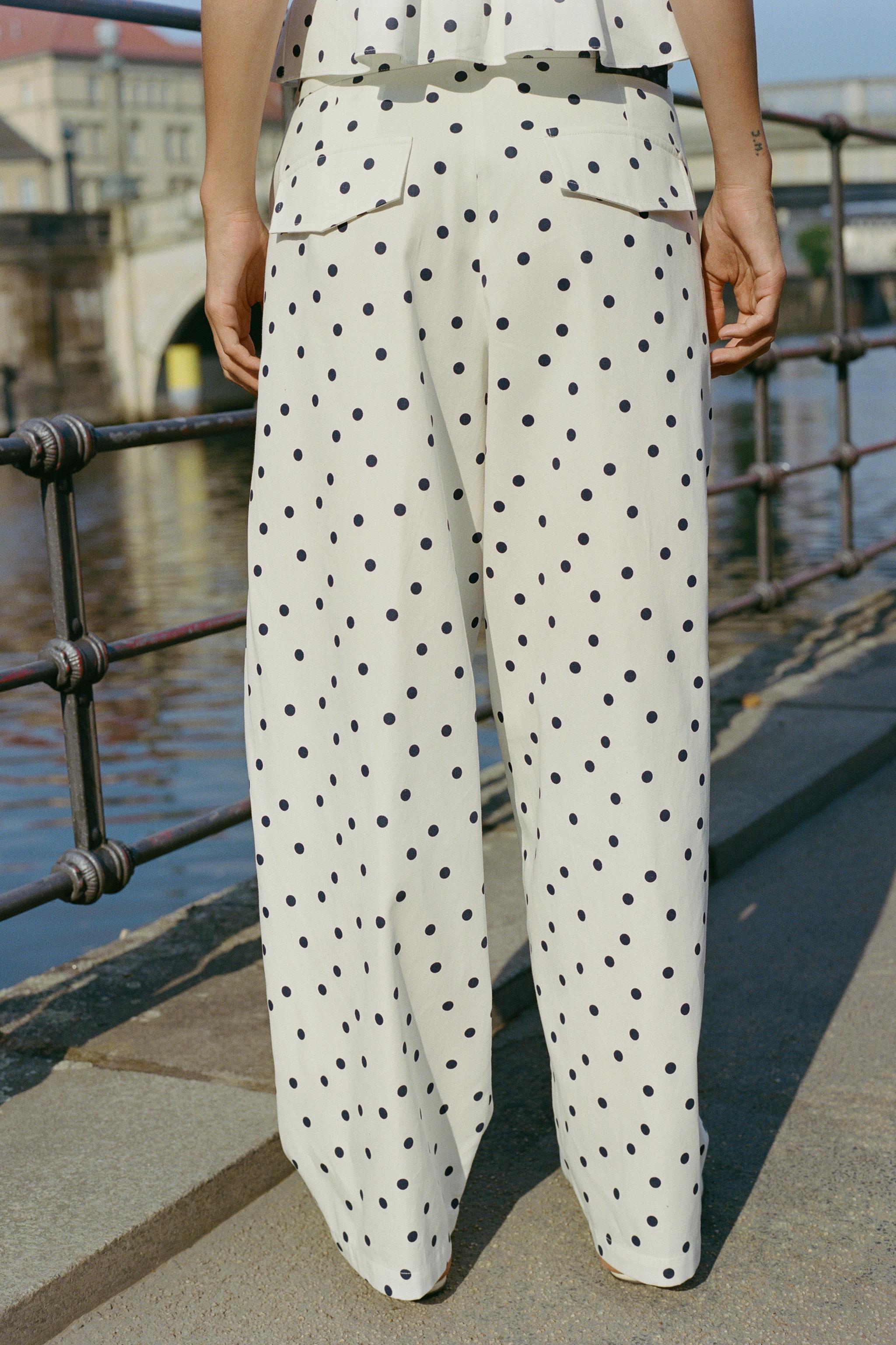 Женские брюки Zara POLKA DOT BARREL PANTS — фото 4