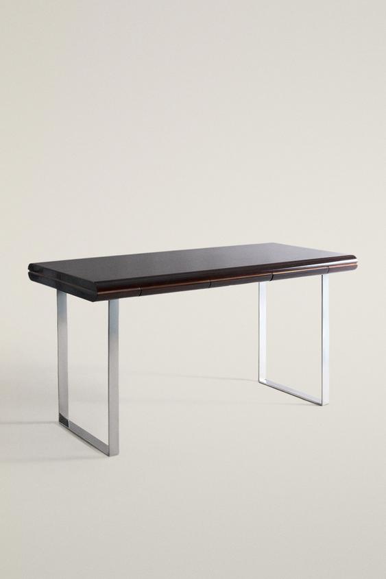 BUREAU BOIS ET ACIER - Marron foncé de Zara - Image 0