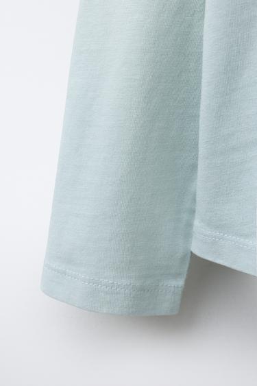 WASHED-EFFECT SLOGAN T-SHIRT - Mint by Zara - Image 3
