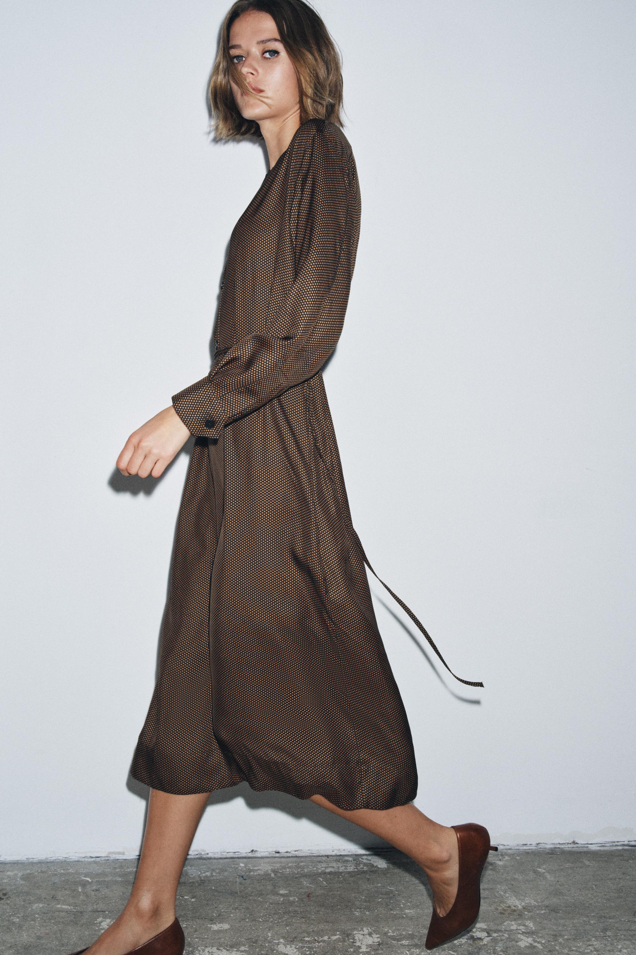 ROBE À POIS AVEC CEINTURE ZW COLLECTION