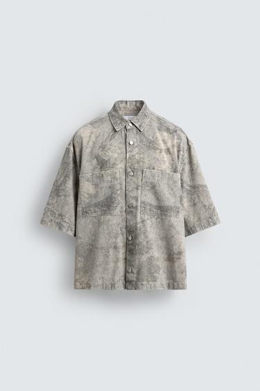 RELAXED FIT ABSTRACT PRINT SHIRT - Printed by Zara