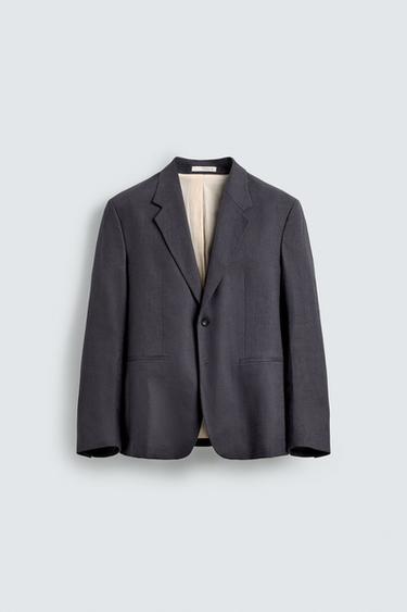 BLAZER TRAJE 100% LINO - Gris oscuro de Zara