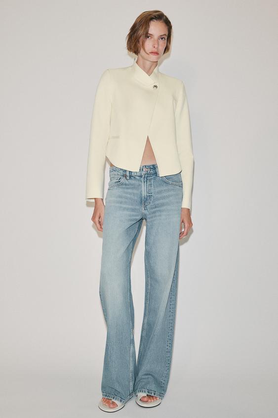 BLAZER CRUZADA BOTÓN - Crudo de Zara - Imagen 0