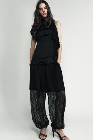 Zara LIMITED EDITION CUT OUT SHORT DRESS - Black