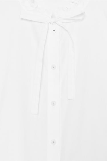 CHEMISE PEPLUM EN POPELINE À NŒUD - Blanc de Zara - Image 8