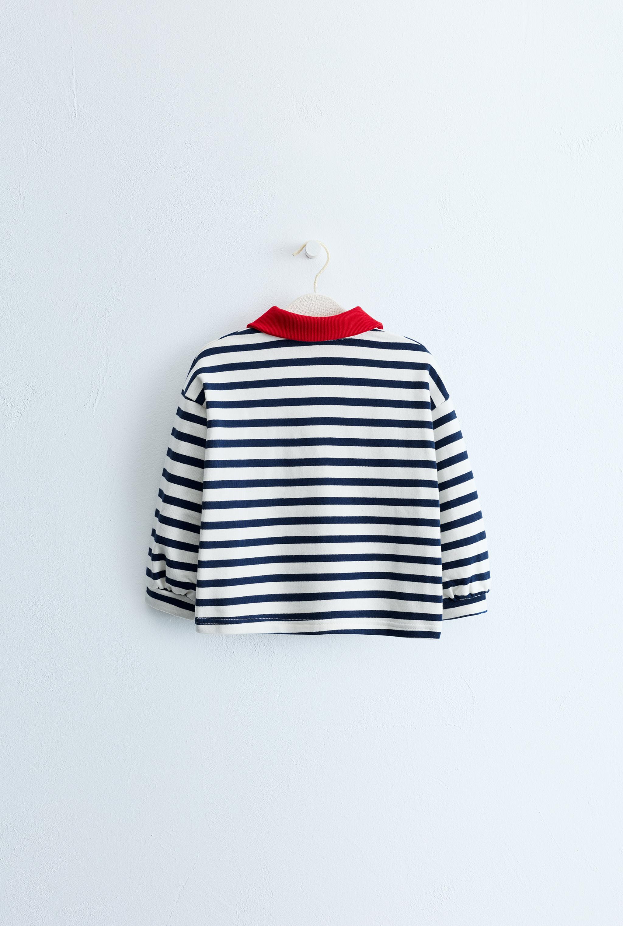 ZARA TIMELESS - CONTRAST COLLAR STRIPED POLO SHIRT