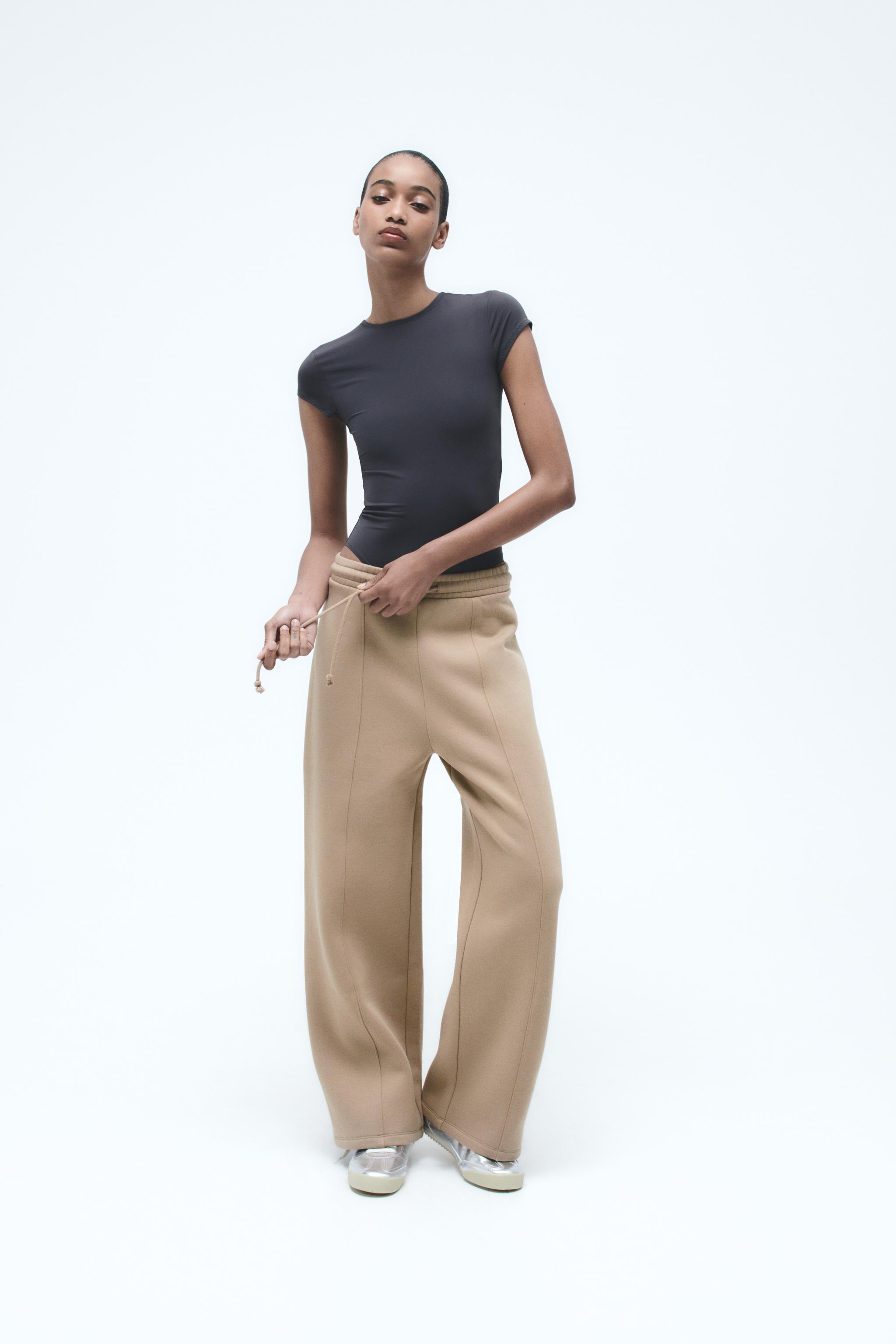 Zara Plush Jogging Pants Color: Beige Size 8