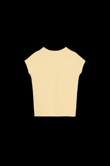 T-SHIRT WITH SLOGAN - Yellow by Zara