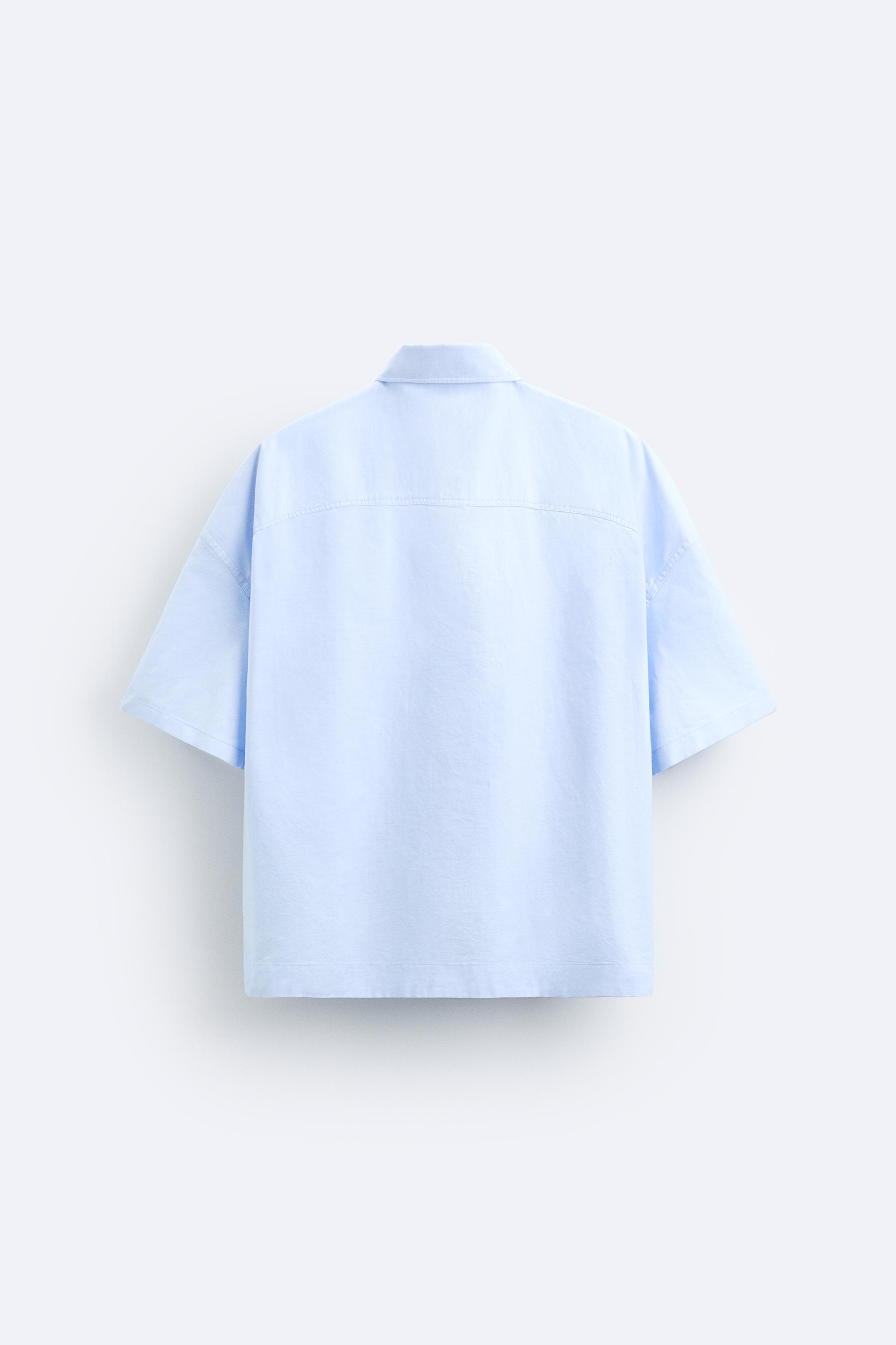 BOXY FIT OXFORD SHIRT - Sky blue | ZARA United States